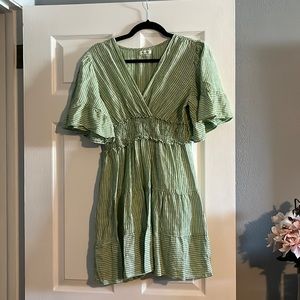 Adorable green and white pinstripe sundress